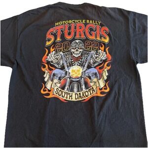 Sturgis Motorcycle Rally 2022 South Dakota Black Short Sleeve Shirt men XXL